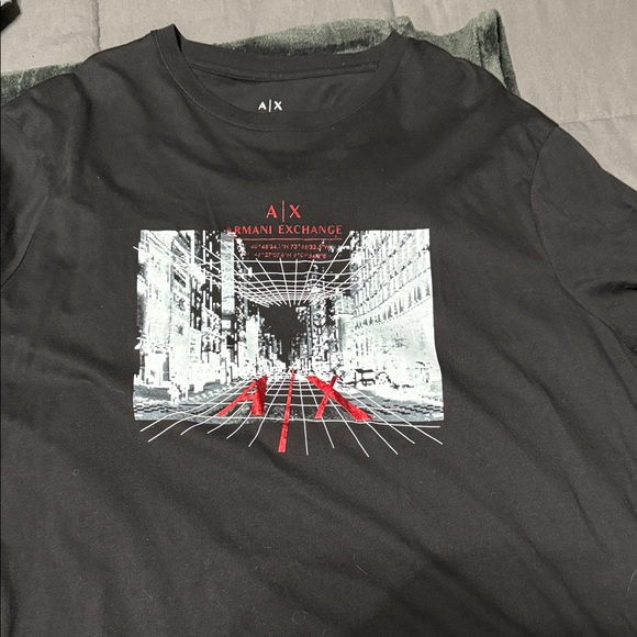 Armani Exchange Black Graphic T-Shirt - Picture 1 of 2